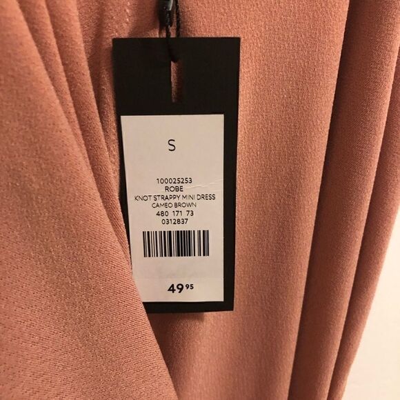 DYNAMITE Knot Strappy Mini Dress In Cameo Brown ~ Size S Small - Picture 6 of 6